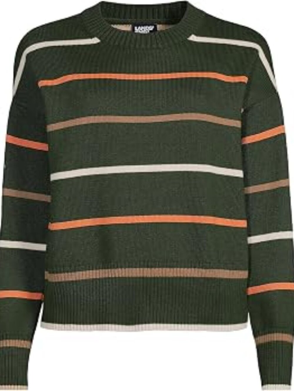 Lands End 100% Cotton Drifter Easy Crewneck Sweater